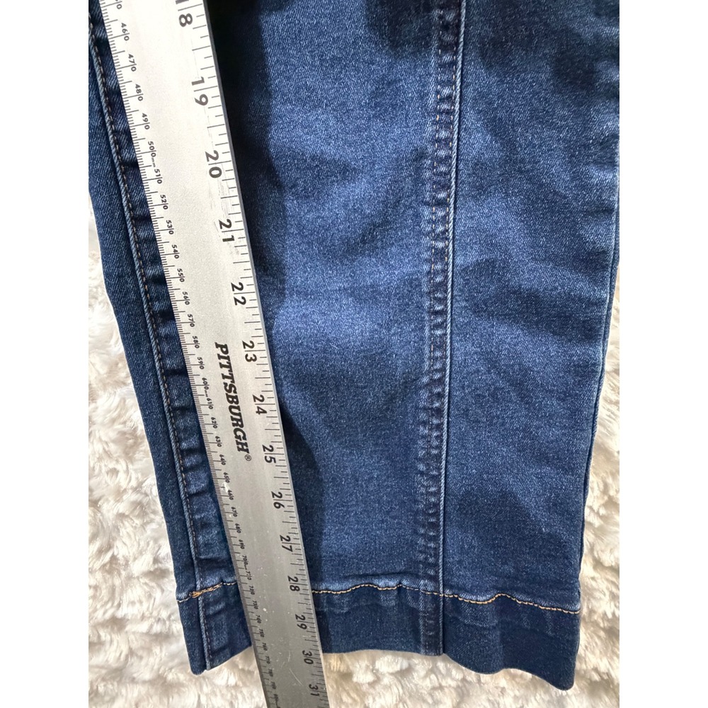 Flamingals Women Size L Wide Leg Cuffed Mid Waist Embroidery Baggy Jeans - Picture 5 of 9